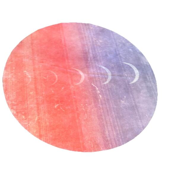 Manduka Round Large Circle Yoga Mat 6 Foot Moon Phases Ombré Pink & Purple eKO - Picture 2 of 11